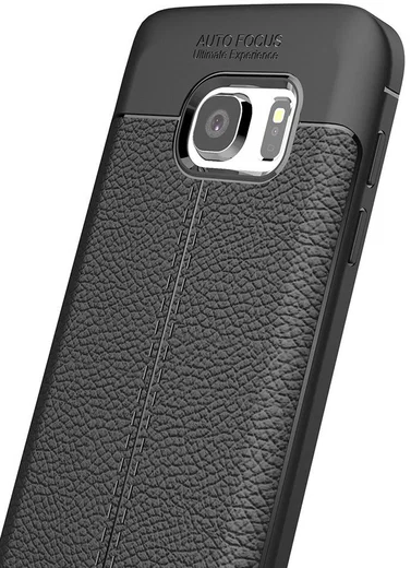 Samsung Galaxy S7 Hoesje Met Leren Textuur Zwart afbeelding 11