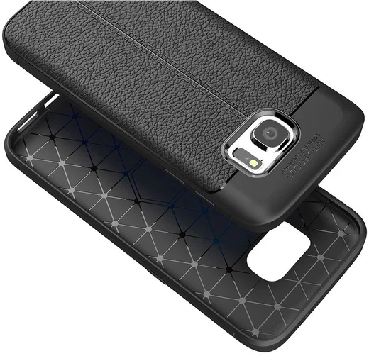 Samsung Galaxy S7 Hoesje Met Leren Textuur Zwart afbeelding 10
