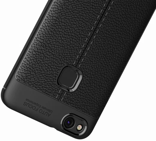 Huawei P10 Lite Hoesje TPU Met Leren Textuur Zwart afbeelding 6