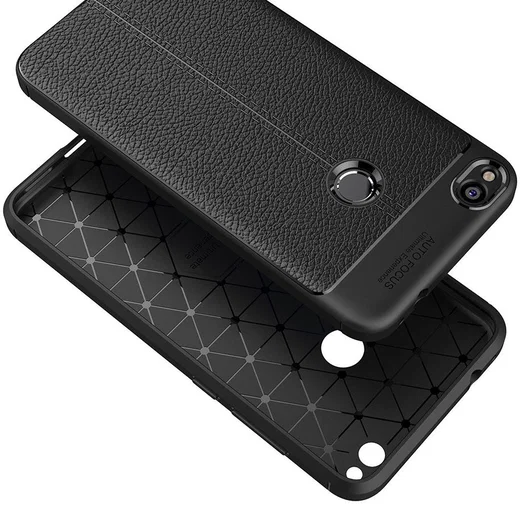 Huawei P8 Lite (2017) Hoesje TPU Met Leren Textuur Zwart afbeelding 11