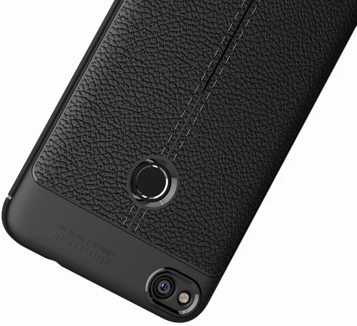 Huawei P8 Lite (2017) Hoesje TPU Met Leren Textuur Zwart afbeelding 6