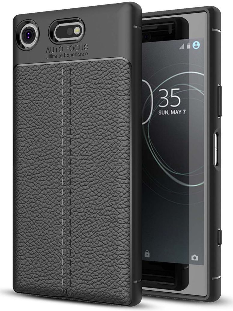 Sony Xperia XZ1 Compact Hoesje TPU Met Leren Textuur afbeelding 1