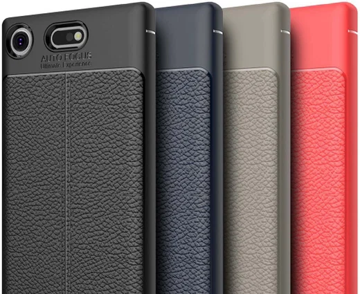 Sony Xperia XZ1 Compact Hoesje TPU Met Leren Textuur afbeelding 12