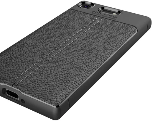 Sony Xperia XZ1 Compact Hoesje TPU Met Leren Textuur afbeelding 4