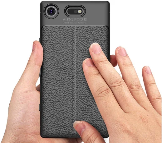 Sony Xperia XZ1 Compact Hoesje TPU Met Leren Textuur afbeelding 7