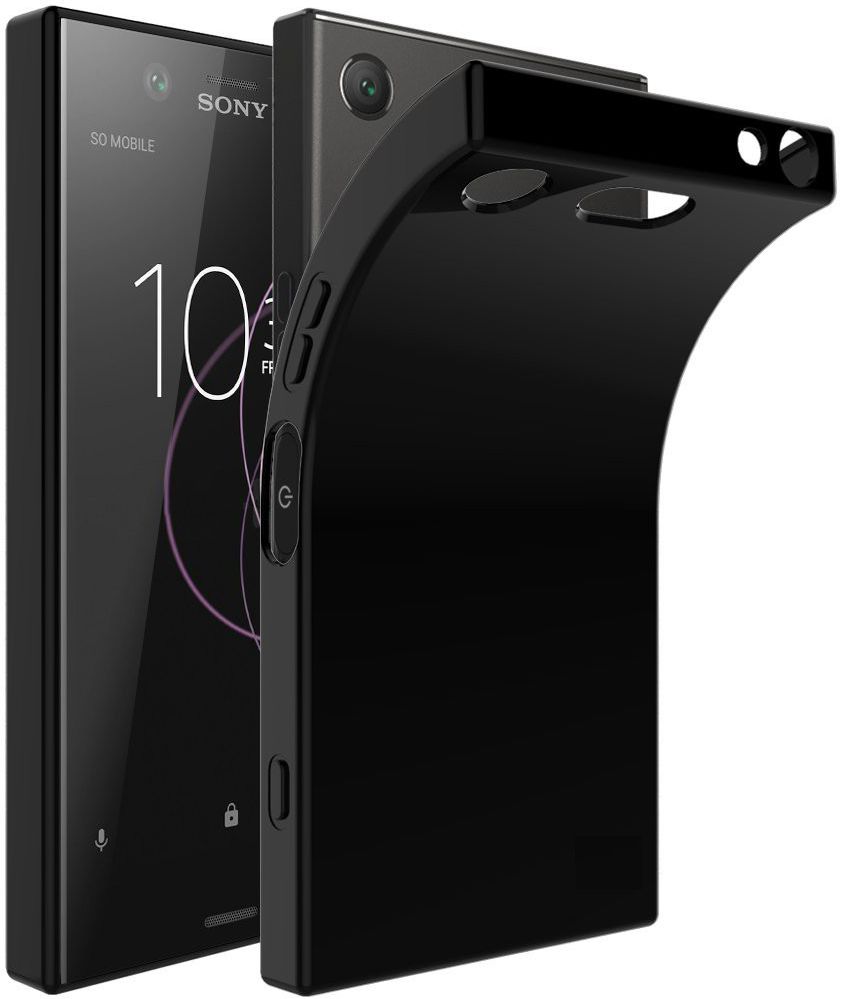 Sony Xperia XZ1 TPU Zwart hoesje afbeelding 2