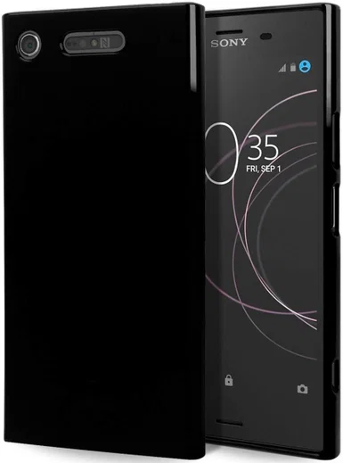 Sony Xperia XZ1 TPU Zwart hoesje afbeelding 1
