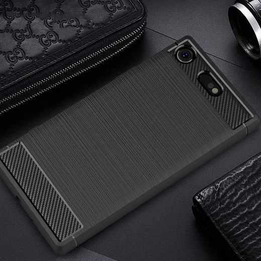 Sony Xperia XZ1 Compact Geborsteld TPU Hoesje Zwart afbeelding 10