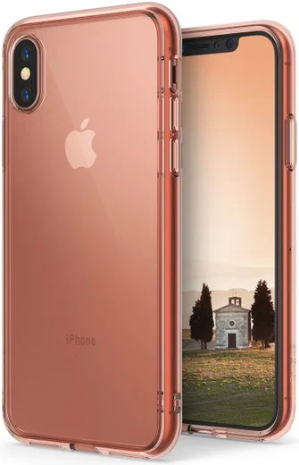 Ringke Fusion iPhone X Hoesje Doorzichtig Roze Goud afbeelding 7