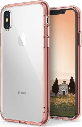 Ringke Fusion iPhone X Hoesje Doorzichtig Roze Goud afbeelding 1