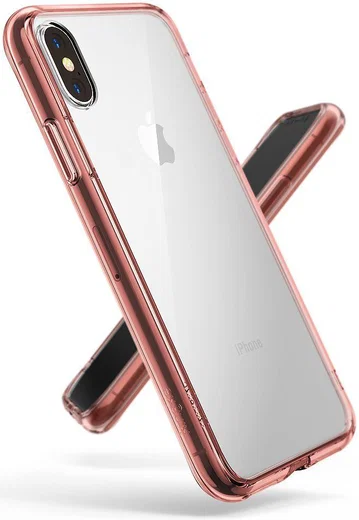 Ringke Fusion iPhone X Hoesje Doorzichtig Roze Goud afbeelding 4