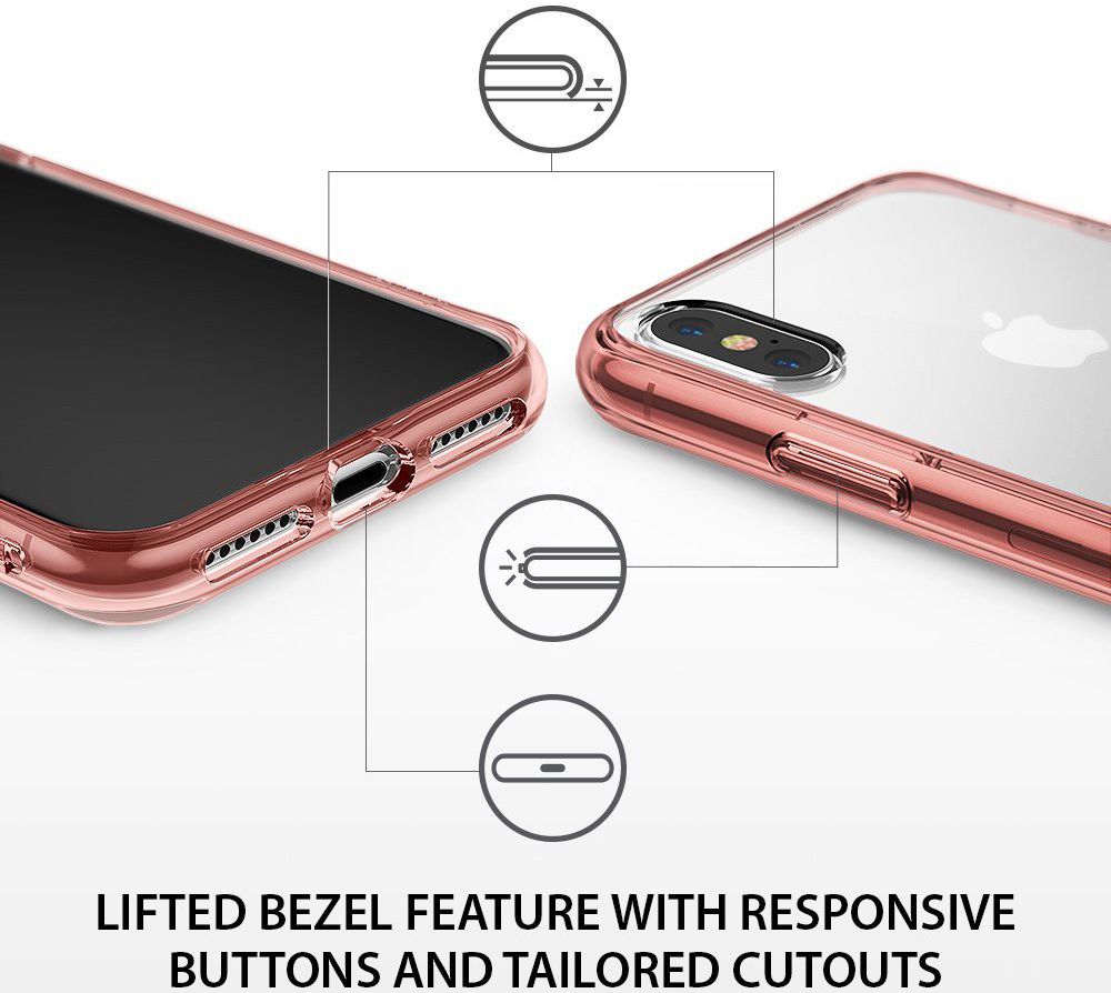 Ringke Fusion iPhone X Hoesje Doorzichtig Roze Goud afbeelding 6