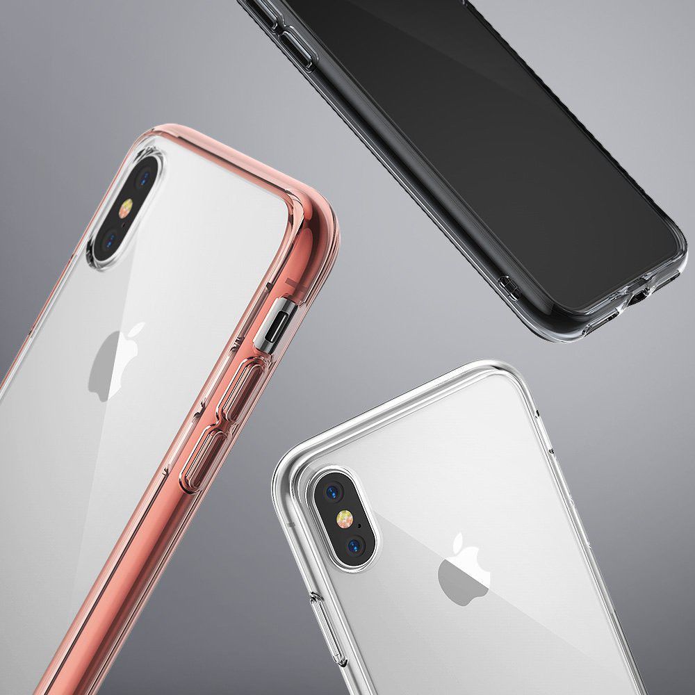 Ringke Fusion iPhone X Hoesje Doorzichtig Roze Goud afbeelding 15