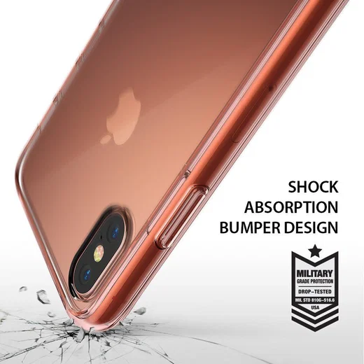 Ringke Fusion iPhone X Hoesje Doorzichtig Roze Goud afbeelding 10