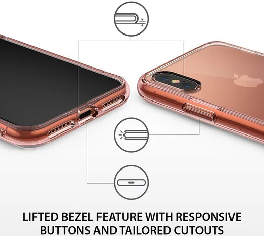 Ringke Fusion iPhone X Hoesje Doorzichtig Roze Goud afbeelding 11