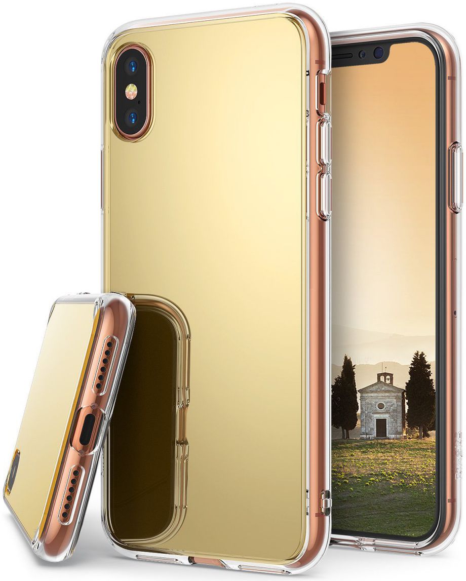 Ringke Fusion Apple iPhone X Spiegel Hoesje Goud afbeelding 1
