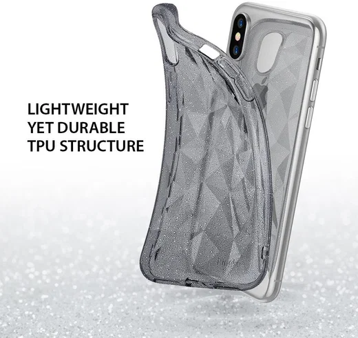 Ringke Air Prism Apple iPhone X Hoesje Glitter Grijs afbeelding 4