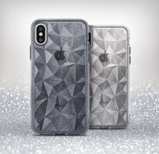Ringke Air Prism Apple iPhone X Hoesje Glitter Grijs afbeelding 6