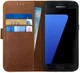 Rosso Deluxe Samsung Galaxy S7 Hoesje Echt Leer Book Case Bruin afbeelding 1