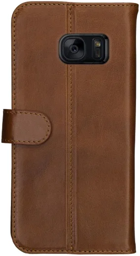 Rosso Deluxe Samsung Galaxy S7 Hoesje Echt Leer Book Case Bruin afbeelding 12
