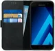 Rosso Deluxe Samsung Galaxy A5 2017 Hoesje Echt Leer Book Case Zwart afbeelding 1