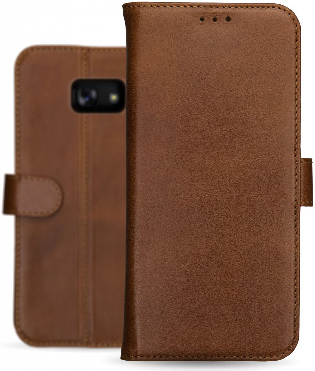 Rosso Deluxe Samsung Galaxy A5 2017 Hoesje Echt Leer Book Case Bruin afbeelding 12