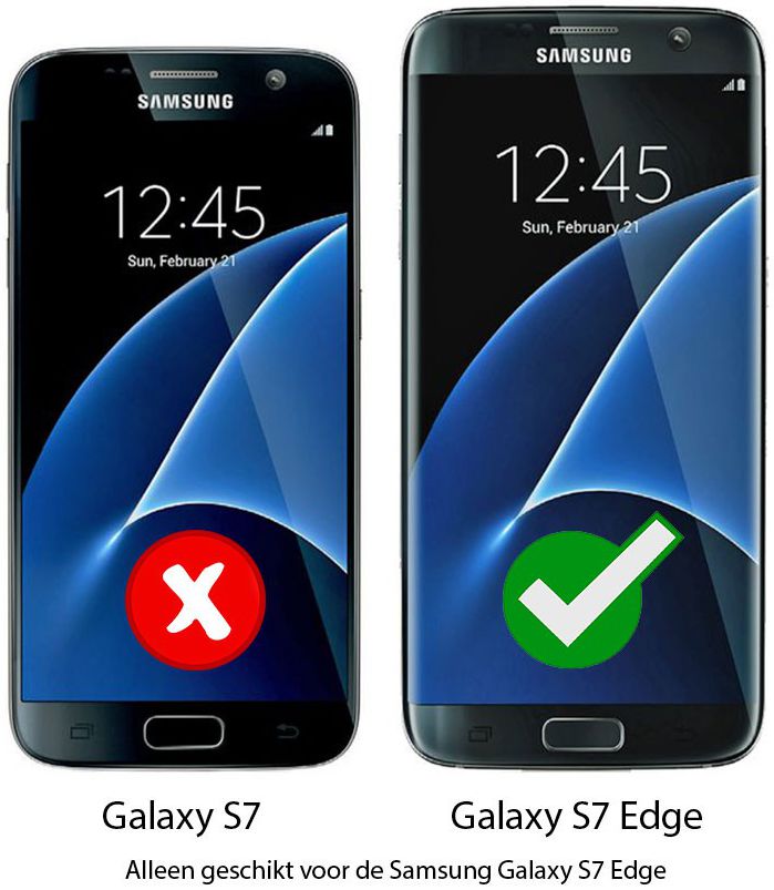 Rosso Deluxe Samsung Galaxy S7 Edge Hoesje Echt Leer Book Case Zwart afbeelding 13