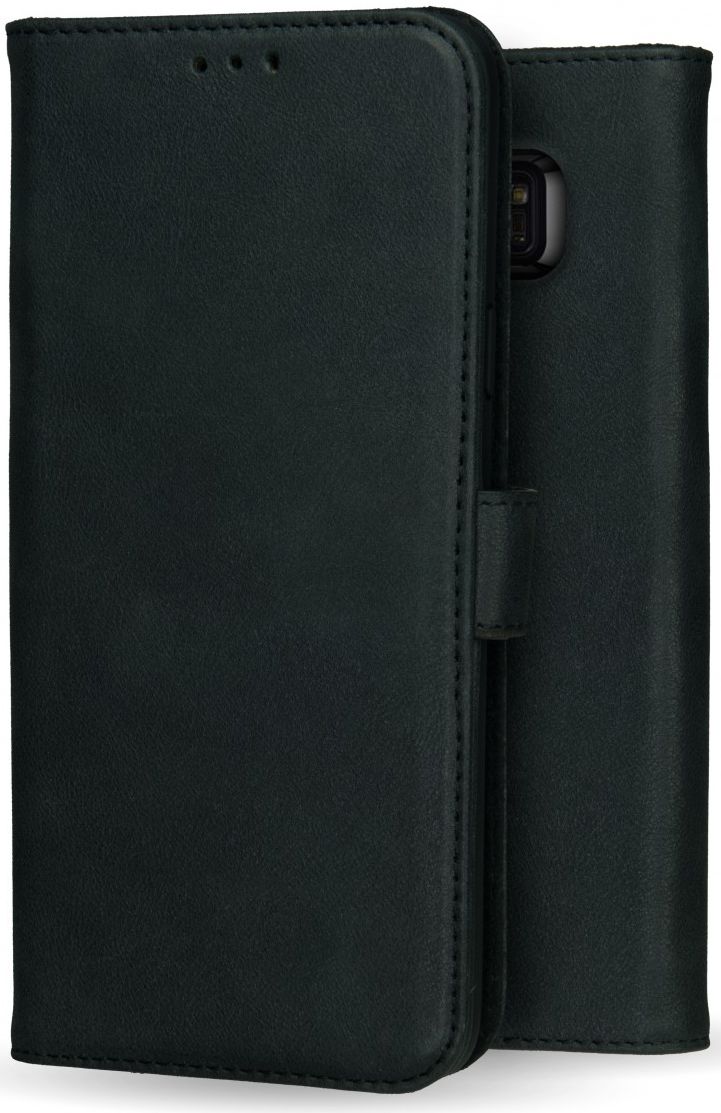 Rosso Deluxe Samsung Galaxy S7 Edge Hoesje Echt Leer Book Case Zwart afbeelding 9