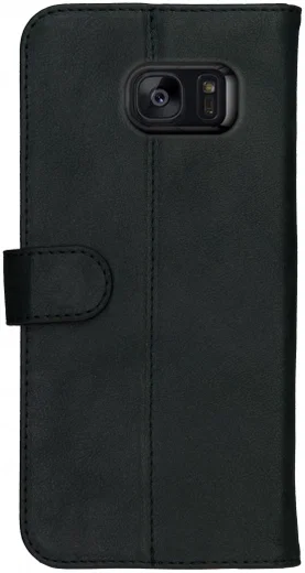 Rosso Deluxe Samsung Galaxy S7 Edge Hoesje Echt Leer Book Case Zwart afbeelding 11