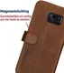 Rosso Deluxe Samsung Galaxy S7 Edge Hoesje Echt Leer Book Case Bruin afbeelding 9