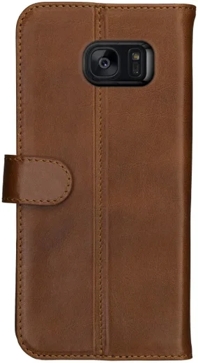 Rosso Deluxe Samsung Galaxy S7 Edge Hoesje Echt Leer Book Case Bruin afbeelding 11
