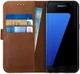 Rosso Deluxe Samsung Galaxy S7 Edge Hoesje Echt Leer Book Case Bruin afbeelding 1