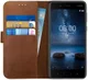 Rosso Deluxe Nokia 8 Hoesje Echt Leer Book Case Bruin afbeelding 1