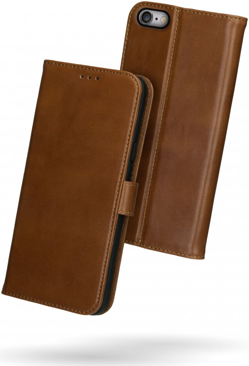 Rosso Deluxe Apple iPhone 6(s) Hoesje Echt Leer Book Case Bruin afbeelding 2