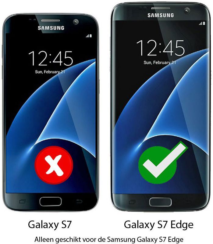 Rosso Element Samsung Galaxy S7 Edge Hoesje Book Cover Zwart afbeelding 13