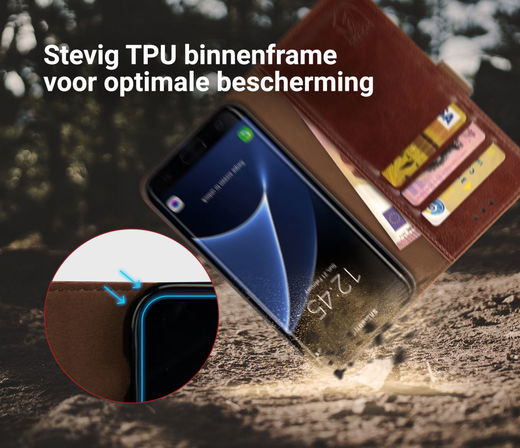 Rosso Element Samsung Galaxy S7 Edge Hoesje Book Cover Bruin afbeelding 8