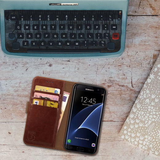 Rosso Element Samsung Galaxy S7 Edge Hoesje Book Cover Bruin afbeelding 9