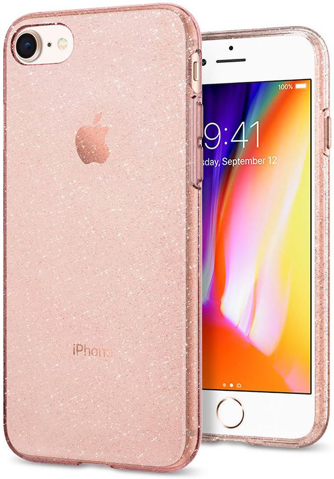 Spigen Liquid Crystal Glitter Apple Iphone 7/ 8 Hoesje Roze afbeelding 1