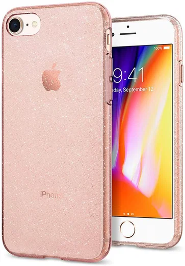 Spigen Liquid Crystal Glitter Apple Iphone 7/ 8 Hoesje Roze afbeelding 1