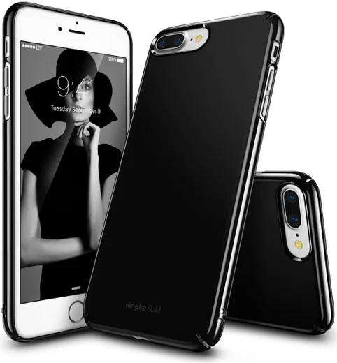 Ringke Slim Apple iPhone 7 Plus / 8 Plus ultra dun hoesje Gloss Black afbeelding 1