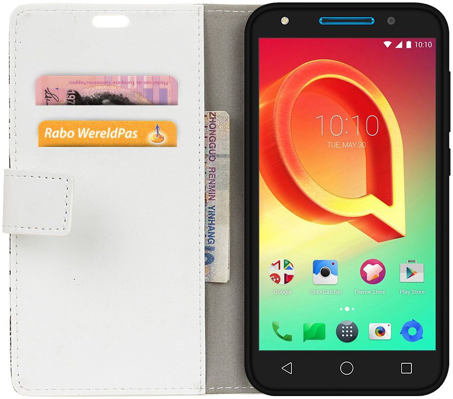 Alcatel U5 4G Portemonnee Hoesje met Uil Opdruk afbeelding 2