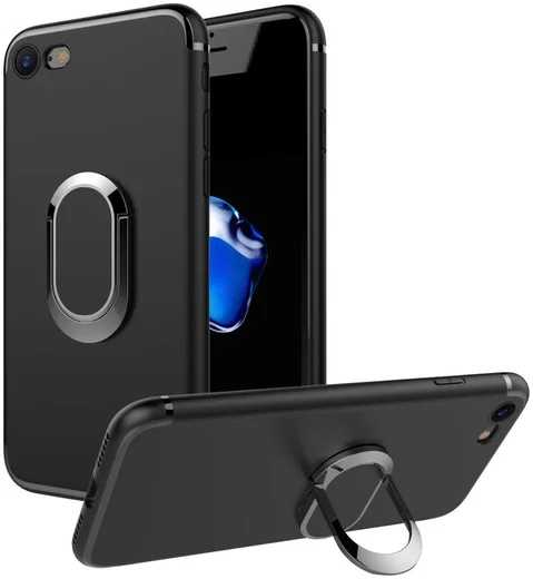 Apple iPhone 7 / 8 Backcover Hoesje met Magneet en Stand Functie Zwart afbeelding 1