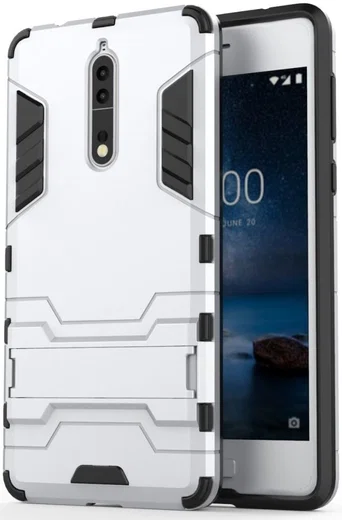 Hybride Nokia 8 Hoesje Zilver afbeelding 1
