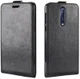 Nokia 8 Flip Hoesje Verticaal Zwart afbeelding 4