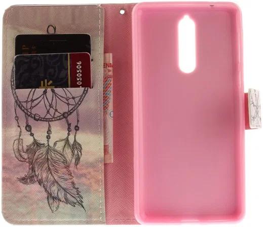 Nokia 8 Portemonnee Hoesje met Print Dromenvanger afbeelding 11