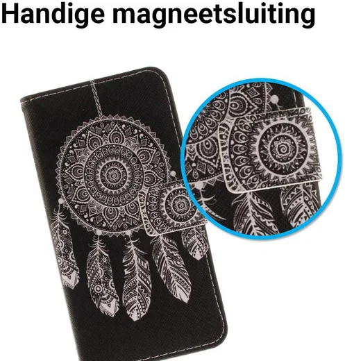 Nokia 8 Portemonnee Hoesje met Print Donkere Dromenvanger afbeelding 4