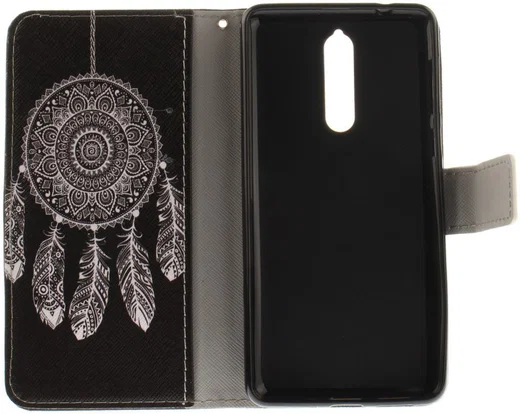 Nokia 8 Portemonnee Hoesje met Print Donkere Dromenvanger afbeelding 14