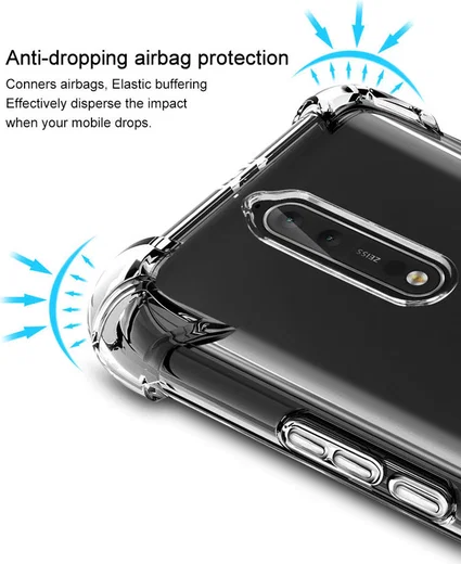 IMAK Nokia 8 Hoesje Flexibel TPU met Screenprotector Transparant afbeelding 3