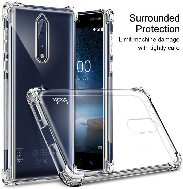 IMAK Nokia 8 Hoesje Flexibel TPU met Screenprotector Transparant afbeelding 7