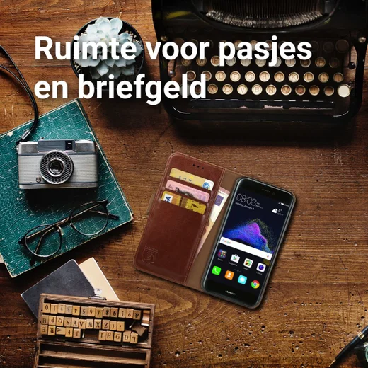 Rosso Element Huawei P8 Lite (2017) Hoesje Book Cover Bruin afbeelding 9